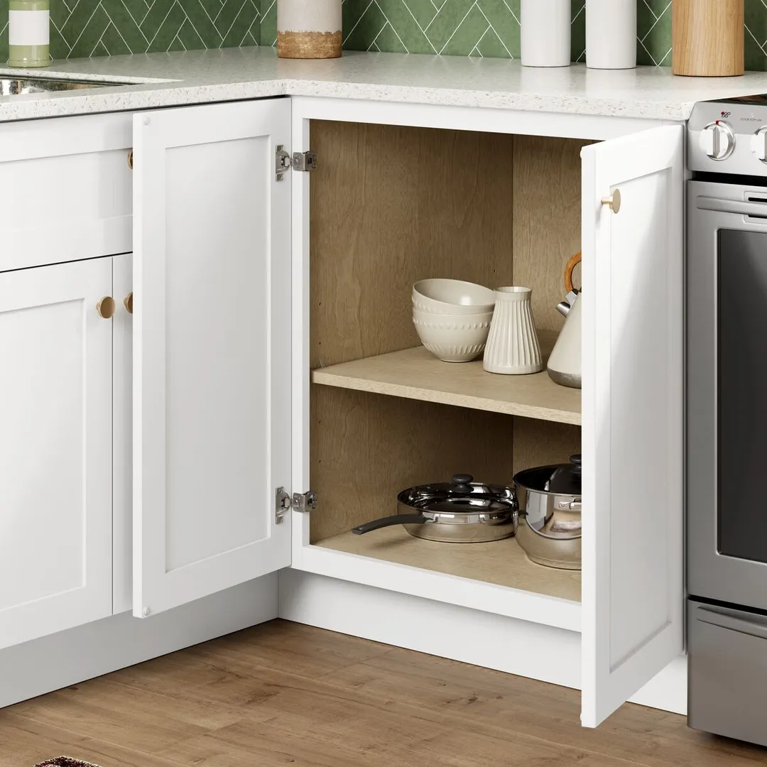 Whalen CLICK-IT Enfield 30-in W x 34.5-in H x 24-in D Classic White Birch Base Ready To Assemble Plywood Cabinet (Raised Panel Shaker Door Style), photo 7 of 15