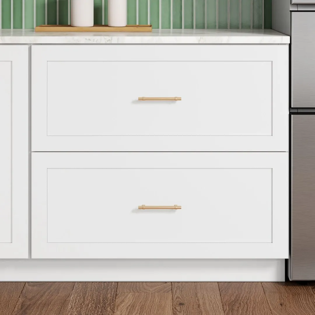 Whalen CLICK-IT Enfield 36-in W x 34.5-in H x 24-in D Classic White Birch 2-Drawer Base Ready To Assemble Plywood Cabinet (Raised Panel Style), photo 5 of 13