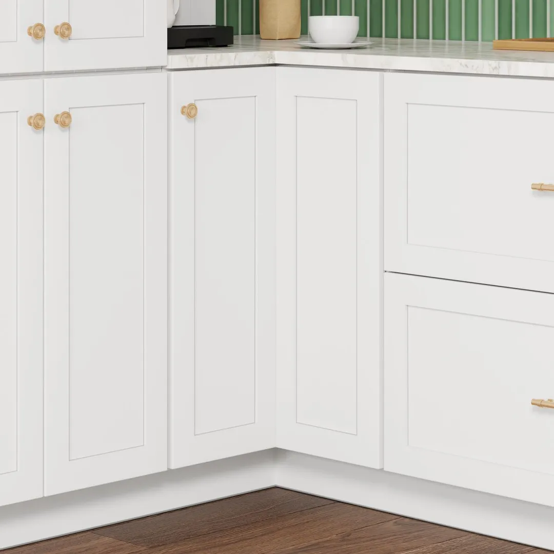 Whalen CLICK-IT Enfield 36-in W x 34.5-in H x 36-in D Classic White Birch Lazy Susan Corner Base Ready To Assemble Plywood Cabinet (Raised Panel Shaker Style), photo 5 of 12
