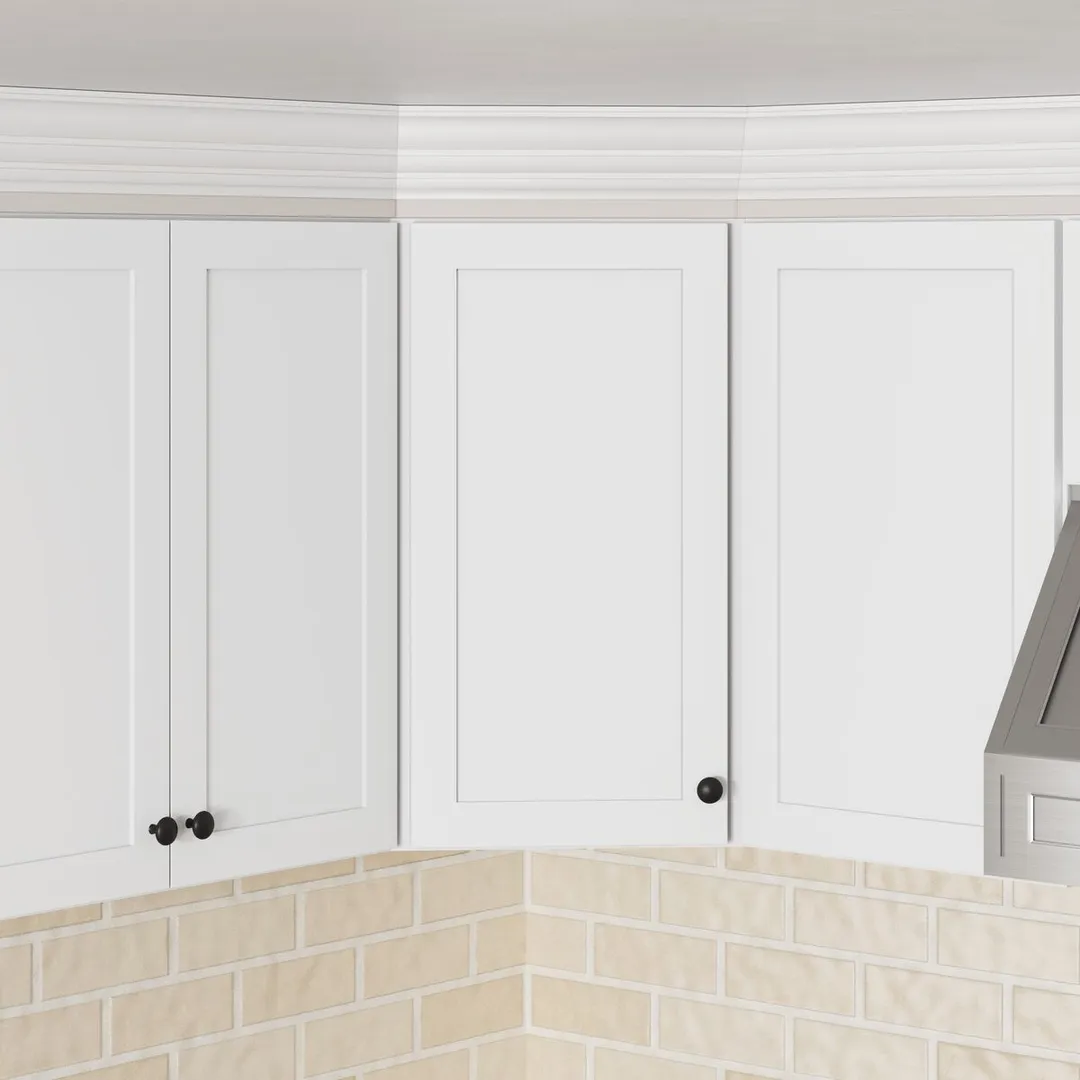 Whalen CLICK-IT Enfield 24-in W x 30-in H x 24-in D Classic White Birch Diagonal Corner Wall Ready To Assemble Plywood Cabinet (Raised Panel Shaker Style), photo 5 of 12