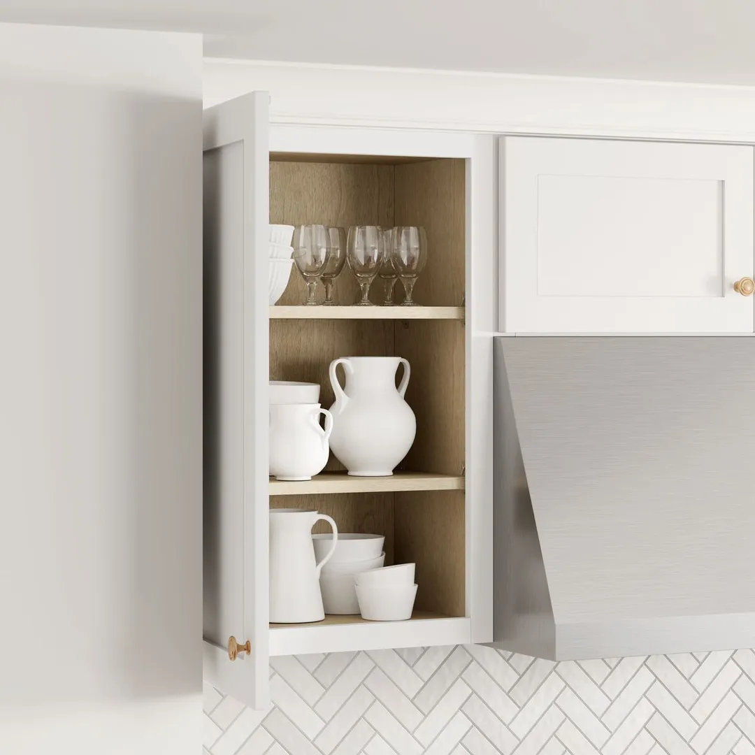 Whalen CLICK-IT Enfield 21-in W x 30-in H x 12-in D Classic White Birch Wall Ready To Assemble Plywood Cabinet (Raised Panel Shaker Door Style), photo 7 of 13