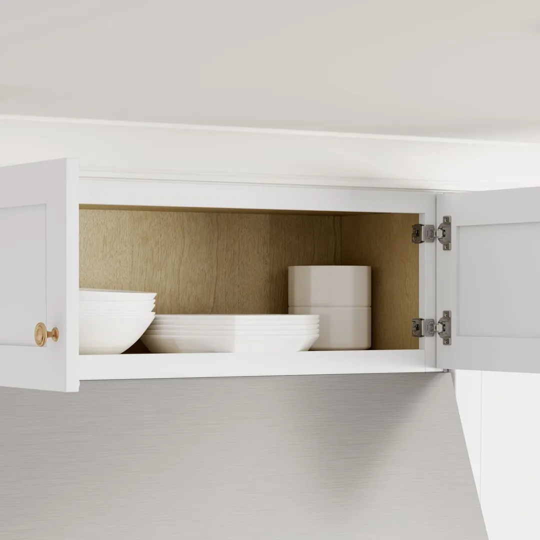 Whalen CLICK-IT Enfield 36-in W x 12-in H x 12-in D Classic White Birch Wall Ready To Assemble Plywood Cabinet (Raised Panel Shaker Door Style), photo 7 of 13