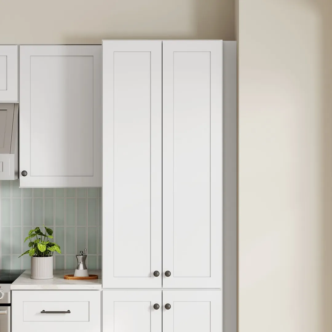 Whalen CLICK-IT Enfield 24-in W x 49.5-in H x 24-in D Classic White Birch Pantry Ready To Assemble Plywood Cabinet (Raised Panel Shaker Door Style), photo 5 of 16