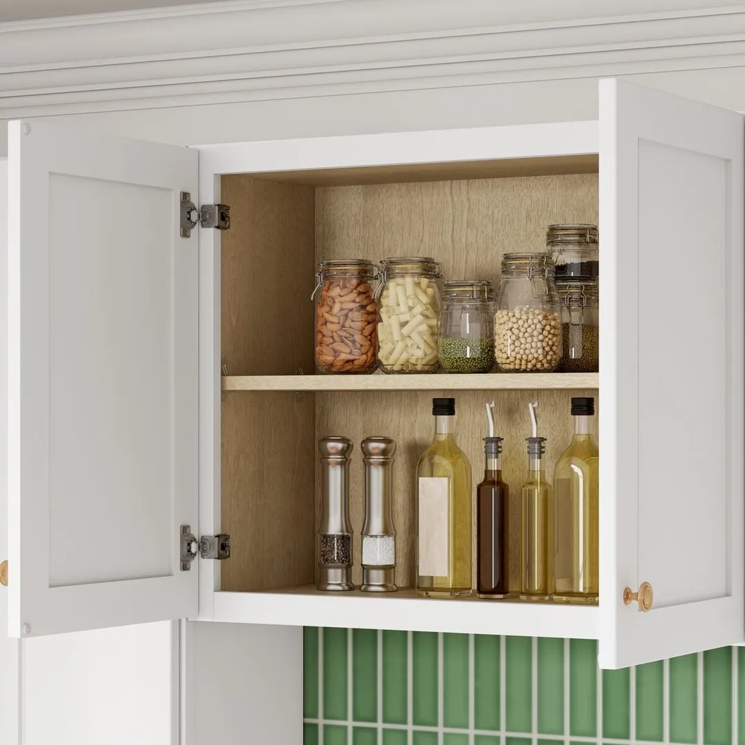 Whalen CLICK-IT Enfield 30-in W x 24-in H x 12-in D Classic White Birch Wall Ready To Assemble Plywood Cabinet (Raised Panel Shaker Door Style), photo 7 of 12