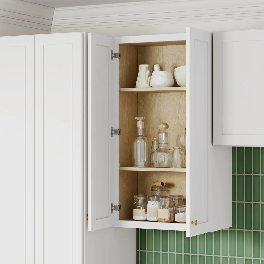 Whalen CLICK-IT Enfield 24-in W x 55.5-in H x 24-in D Classic White Birch Pantry Ready To Assemble Plywood Cabinet (Raised Panel Shaker Door Style), photo 7 of 12