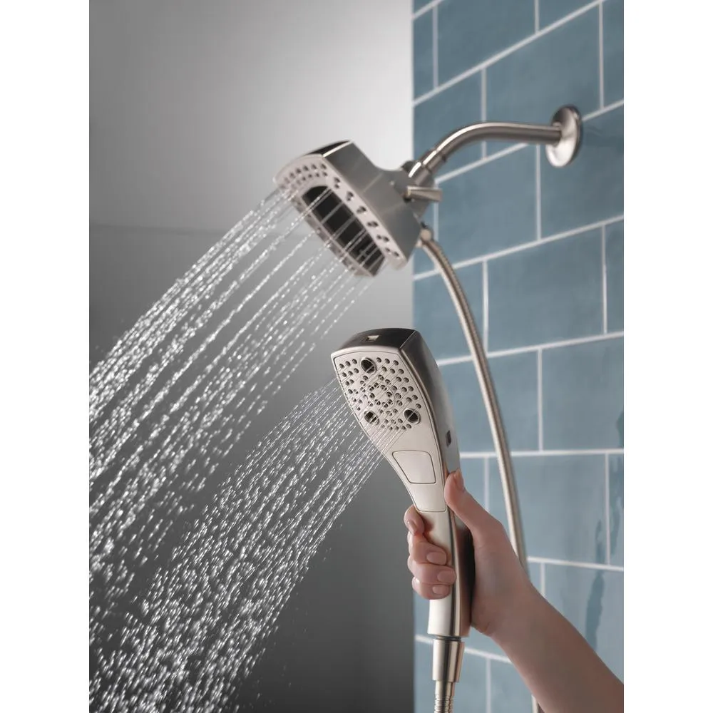 In2ition Two-in-One 5-Spray 5.8 in. Dual Wall Mount Fixed and Handheld Shower Head in Stainless, photo 2 of 17