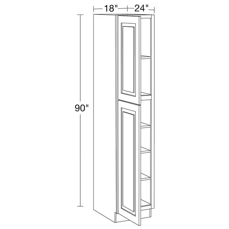 Home Decorators Collection Grayson 18 in. W x 24 in. D x 90 in. H Assembled Plywood Pantry Kitchen Cabinet in Pearl Gray with Soft Close LH, photo 2 of 5
