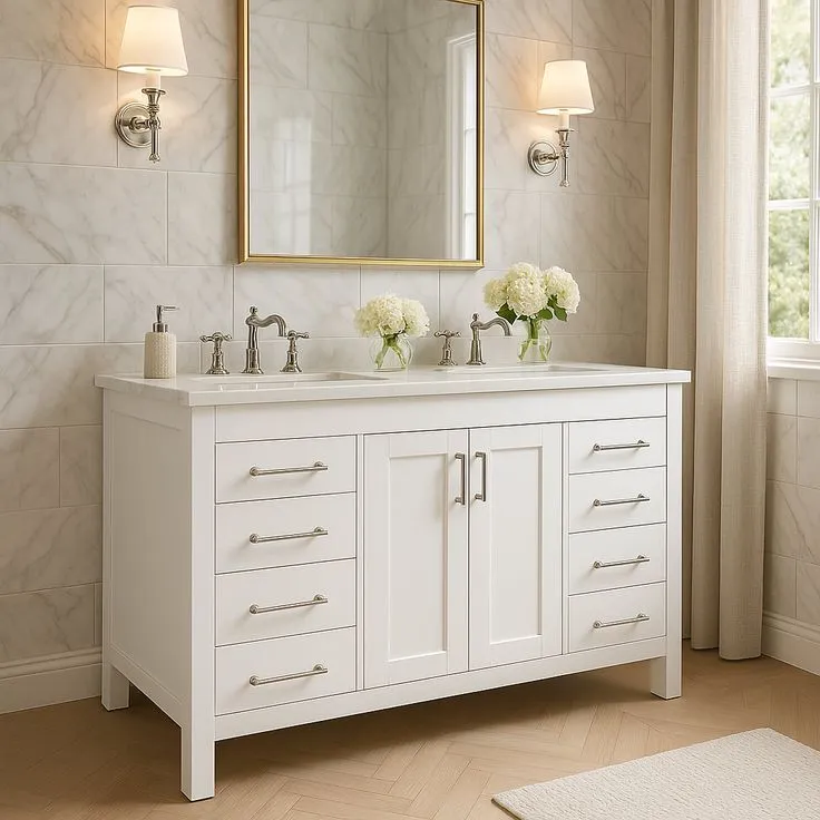Home Decorators Collection Westcourt 48-Inch White Bathroom Vanity Cabinet, photo 2 of 3