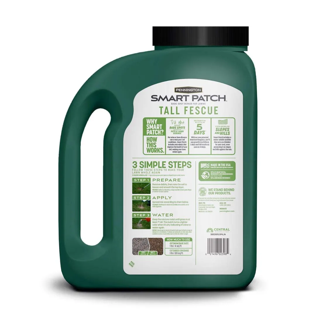 Pennington Smart Patch Tall Fescue Grass Sun or Shade Seed/Fertilizer/Mulch Repair Kit 5 lb, photo 2 of 10
