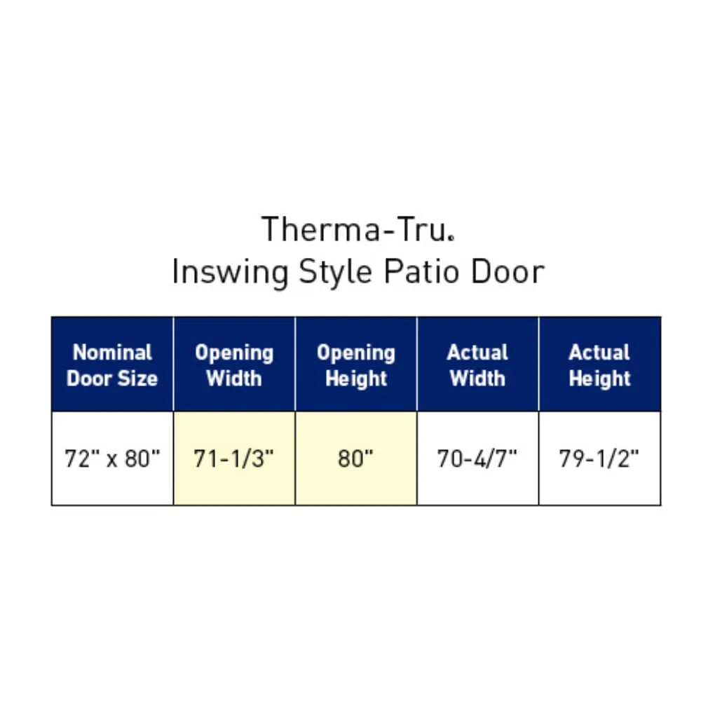 Therma-Tru 72-in x 80-in Fiberglass French Low-E Left-hand inswing, photo 7 of 7