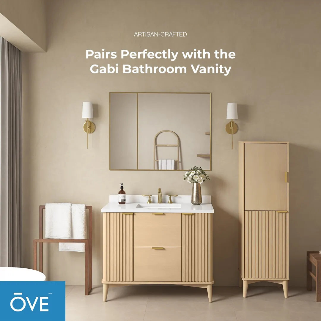 OVE Decors Gabi 17.99-in x 60-in x 15.98-in Rustic Ash Wood Freestanding Soft Close Linen Cabinet, photo 8 of 15