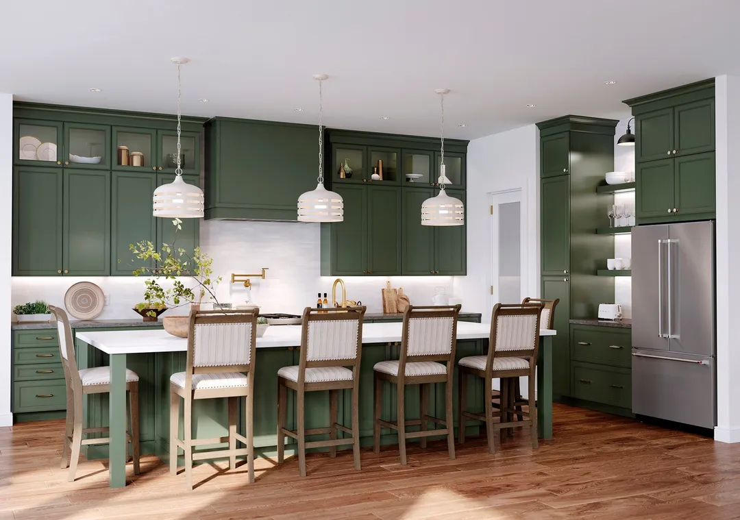 allen + roth Heathrow 33-in W x 36.125-in H x 12-in D Sage Wall Fully Assembled Cabinet (Recessed Panel Square Door Style), photo 5 of 12