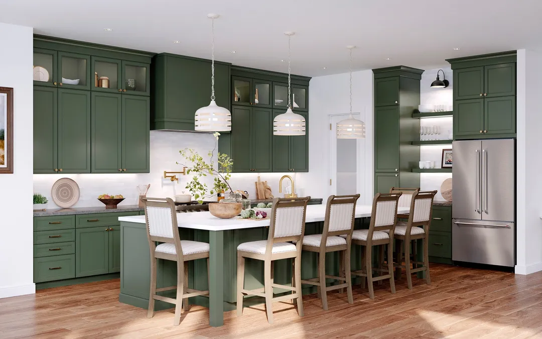 allen + roth Heathrow 24-in W x 42.125-in H x 12-in D Sage L-shaped Corner Wall Fully Assembled Cabinet (Recessed Panel Square Style), photo 6 of 13