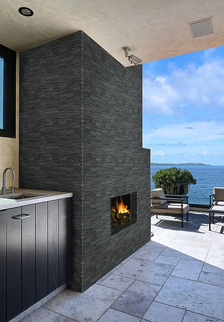 MSI Neptune 3D 12 in. x 12 in. x 10mm Honed Basalt Mesh-Mounted Mosaic Tile (10 sq. ft. / case), photo 2 of 4