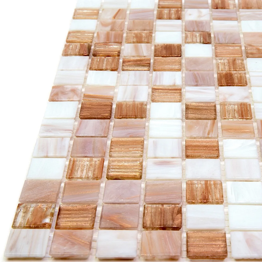 Apollo Tile Mingles Beige and White 12-in x 12-in Glossy Glass Uniform Squares Floor and Wall Tile (20-sq. ft/ Carton), photo 2 of 6