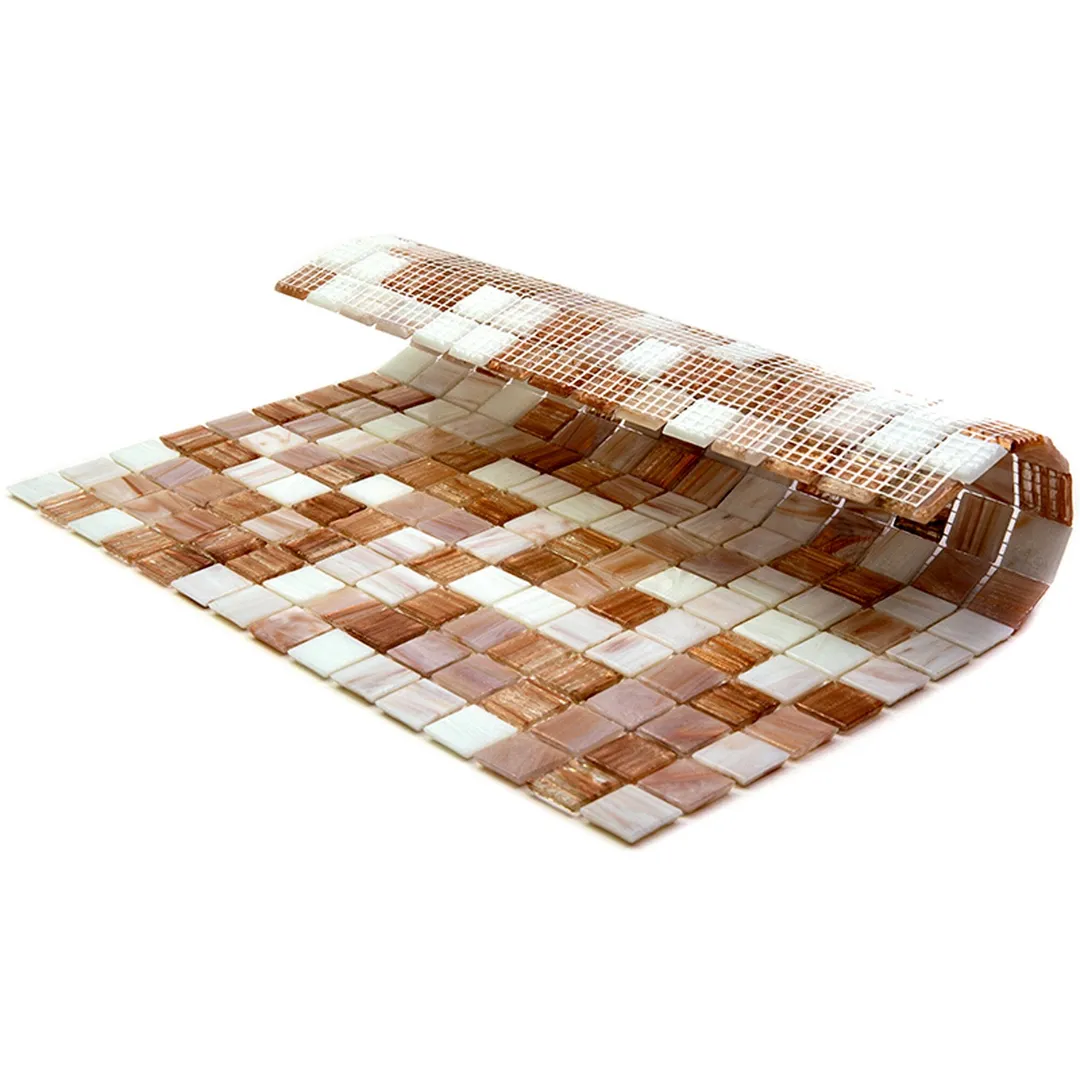 Apollo Tile Mingles Beige and White 12-in x 12-in Glossy Glass Uniform Squares Floor and Wall Tile (20-sq. ft/ Carton), photo 4 of 6