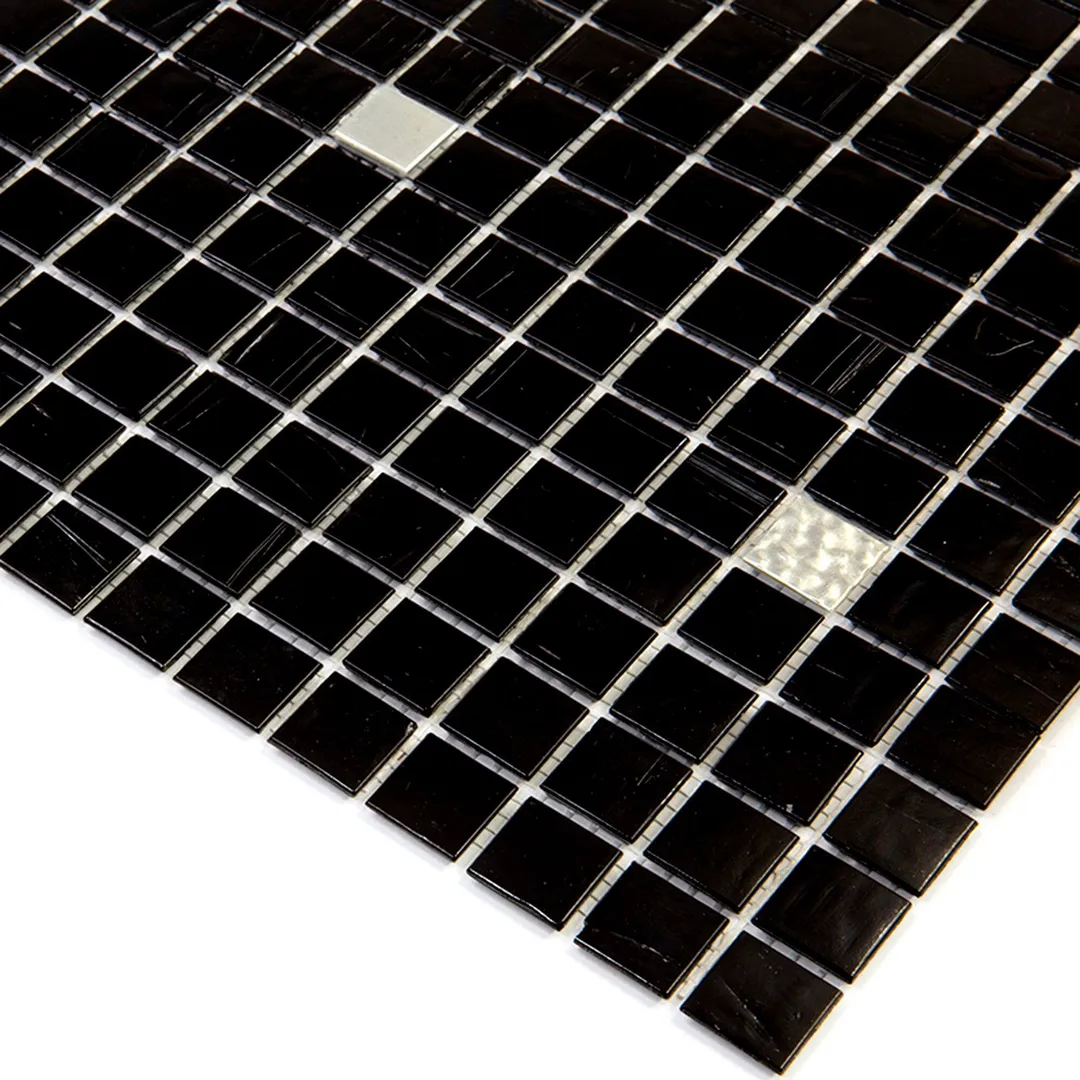 Apollo Tile Mingles Black and White 12-in x 12-in Glossy Glass Uniform Squares Floor and Wall Tile (20-sq. ft/ Carton), photo 2 of 8