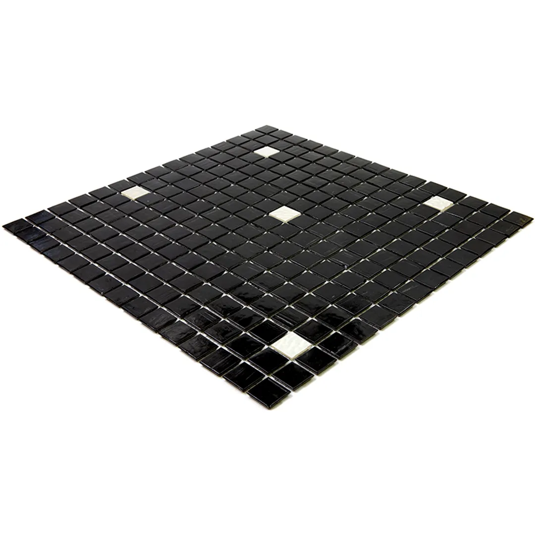 Apollo Tile Mingles Black and White 12-in x 12-in Glossy Glass Uniform Squares Floor and Wall Tile (20-sq. ft/ Carton), photo 5 of 8