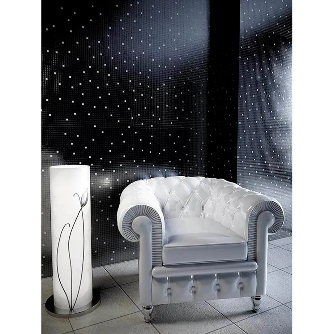 Apollo Tile Mingles Black and White 12-in x 12-in Glossy Glass Uniform Squares Floor and Wall Tile (20-sq. ft/ Carton), photo 7 of 8