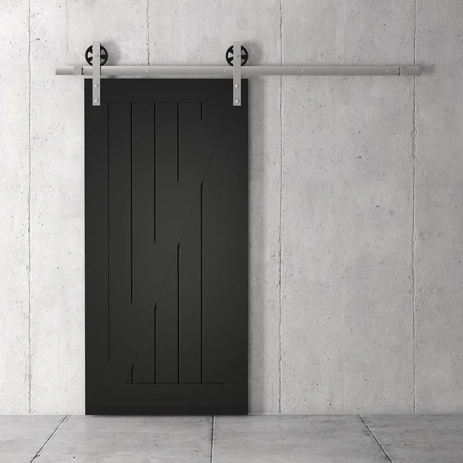 Urban Woodcraft 40-in x 83-in Painted Espresso Z-frame Prefinished Pine MDF Single Barn Door (Hardware Included), photo 2 of 5