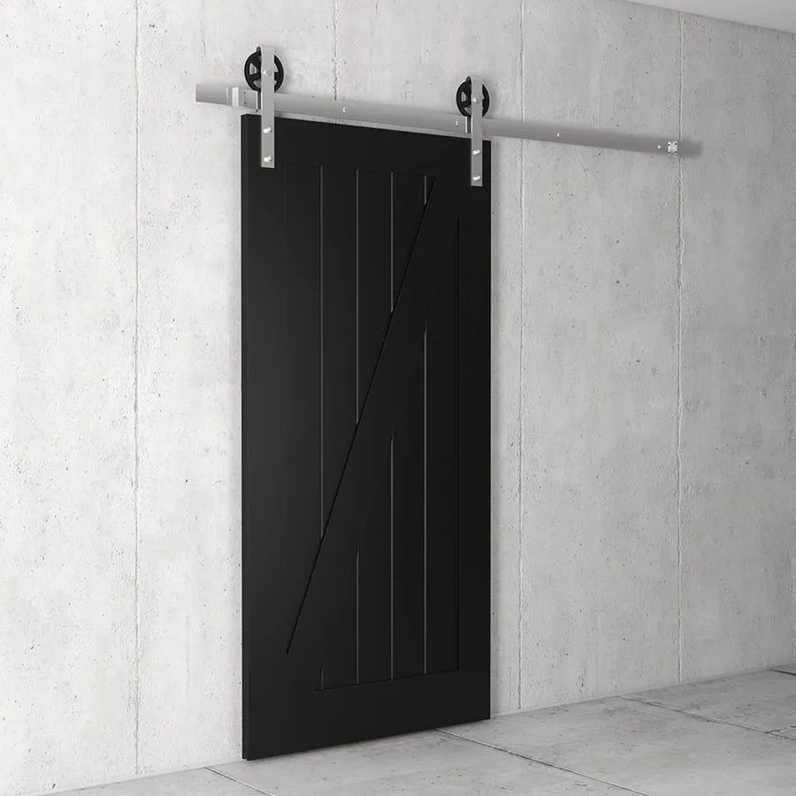 Urban Woodcraft 40-in x 83-in Painted Espresso Z-frame Prefinished Pine MDF Single Barn Door (Hardware Included), photo 3 of 5