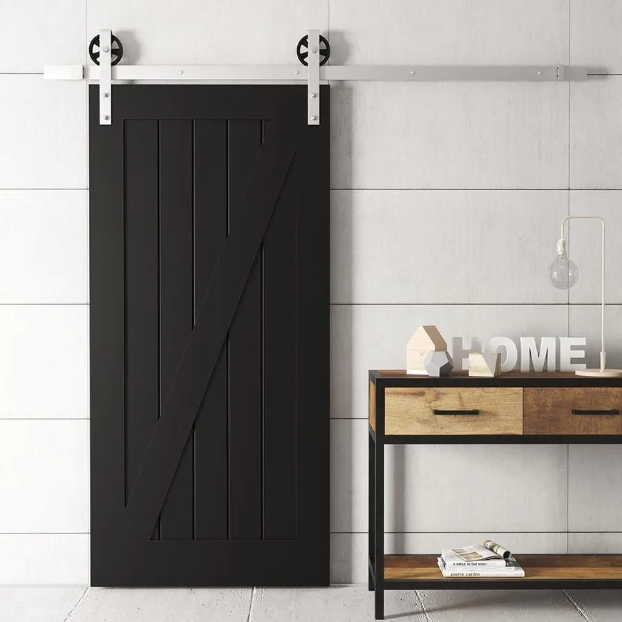 Urban Woodcraft 40-in x 83-in Painted Espresso Z-frame Prefinished Pine MDF Single Barn Door (Hardware Included), photo 4 of 5