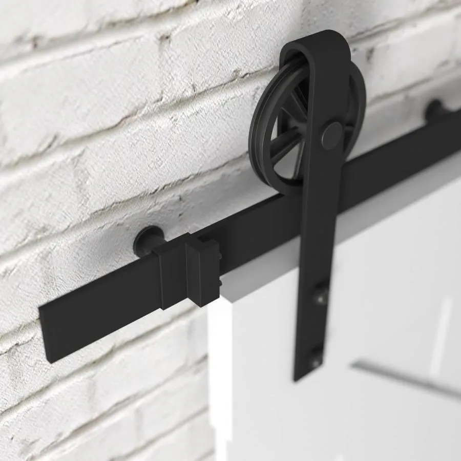 Urban Woodcraft 40-in x 83-in Painted Grey Crossbuck Prefinished Pine MDF Single Barn Door (Hardware Included), photo 4 of 6