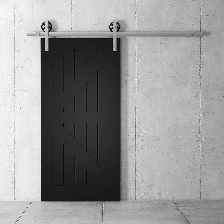Urban Woodcraft 40-in x 83-in Painted Espresso K-frame Prefinished Pine MDF Single Barn Door (Hardware Included), photo 2 of 5