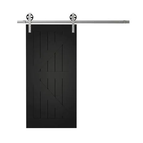 Urban Woodcraft 40-in x 83-in Painted Espresso K-frame Prefinished Pine MDF Single Barn Door (Hardware Included), photo 5 of 5