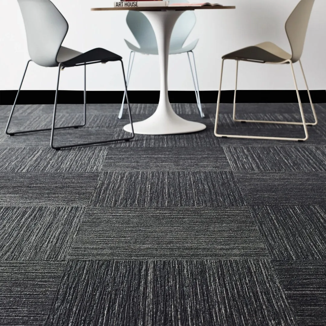 Shaw Nordic 24-in x 24-in Wisdom Black Commercial Adhesive Indoor Carpet Tile ( 80-sq ft ), photo 3 of 9