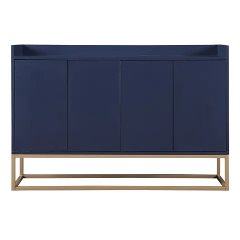 Rustic Light Brown Wood Sideboard with Bamboo Cabinet Body and Rattan Weave Detail