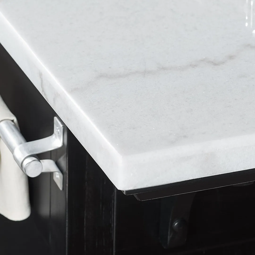 Steve Silver Black Wood Base with Faux Marble Top Kitchen Island (48-in x 28-in x 36-in), photo 5 of 5