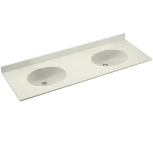 SWAN Chesapeake 73-in Tahiti White Solid Surface Bathroom Vanity Top, photo 2 of 14