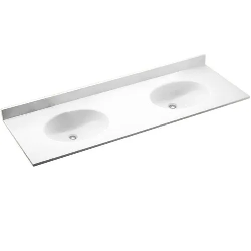 SWAN Chesapeake 73-in Tahiti White Solid Surface Bathroom Vanity Top, photo 5 of 14