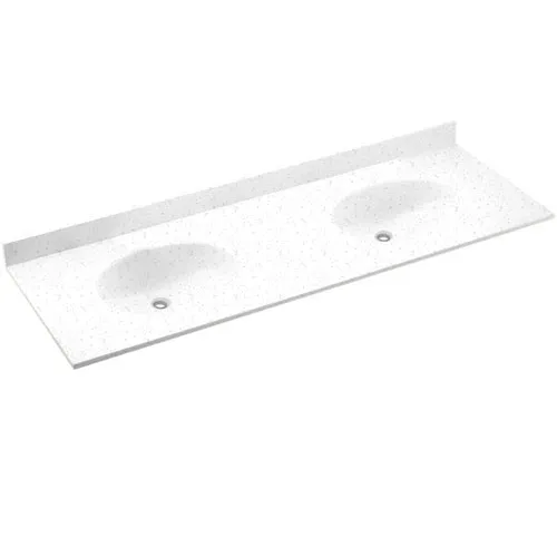 SWAN Chesapeake 73-in Tahiti White Solid Surface Bathroom Vanity Top, photo 7 of 14