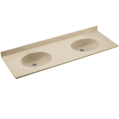 SWAN Chesapeake 73-in Tahiti White Solid Surface Bathroom Vanity Top, photo 8 of 14