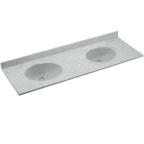 SWAN Chesapeake 73-in Tahiti White Solid Surface Bathroom Vanity Top, photo 11 of 14