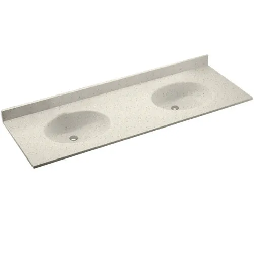 SWAN Chesapeake 73-in Tahiti White Solid Surface Bathroom Vanity Top, photo 12 of 14