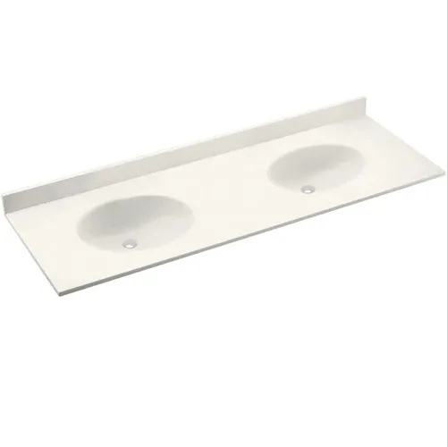 SWAN Chesapeake 73-in Tahiti White Solid Surface Bathroom Vanity Top, photo 13 of 14