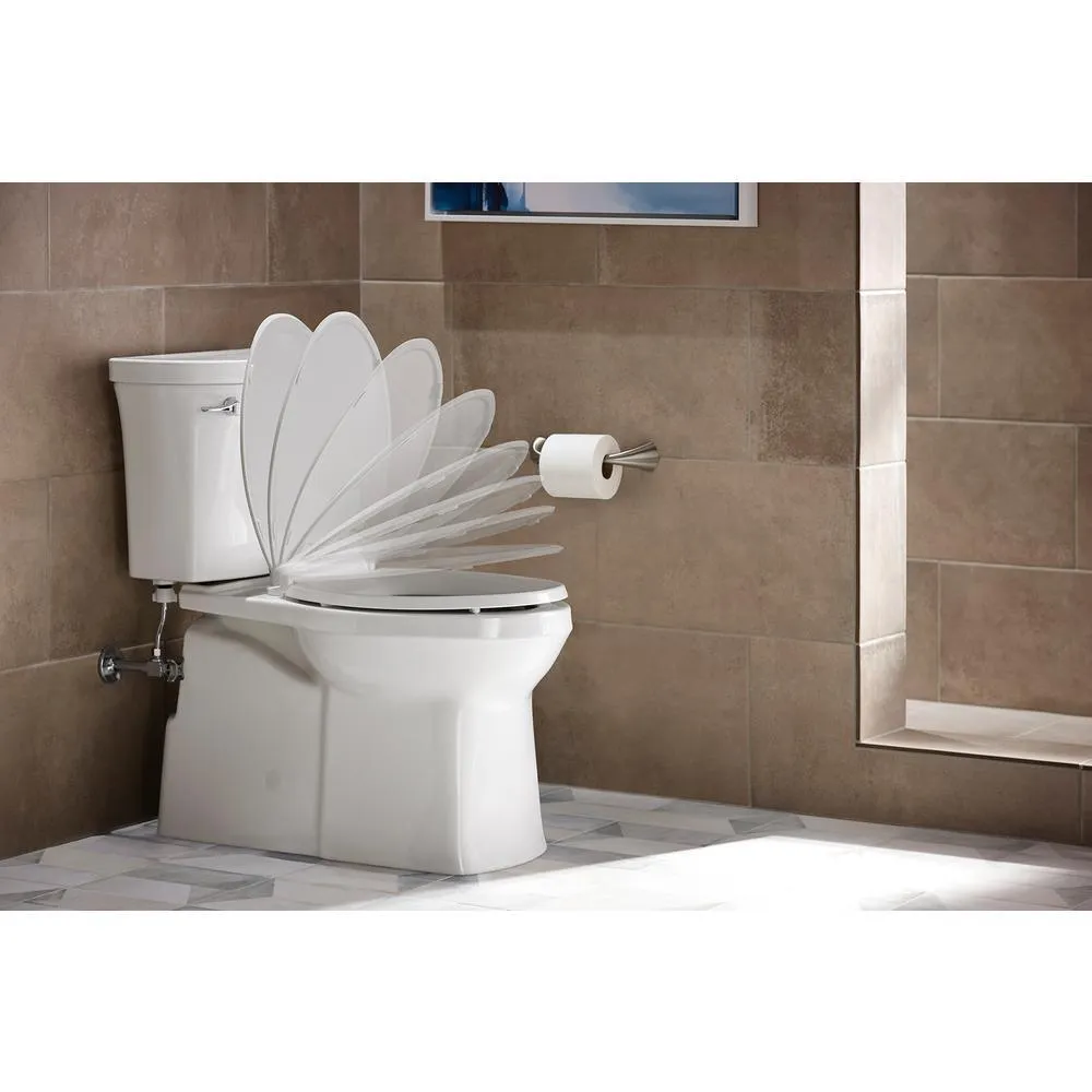 Cachet Quiet-Close Elongated Closed Front Toilet Seat with Grip-Tight Bumpers in White, photo 14 of 22