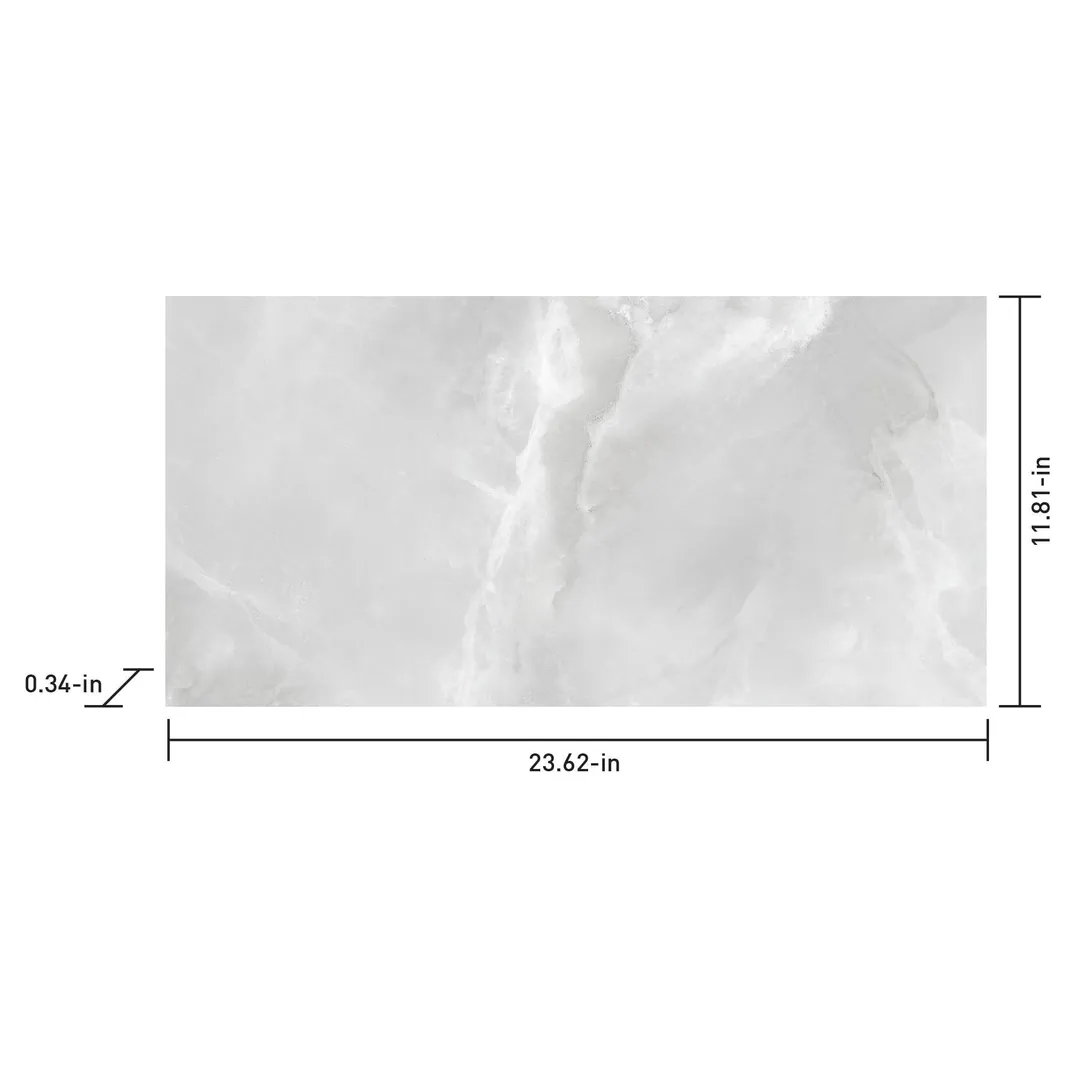 Satori Onyx Luna 12-in x 24-in Polished Porcelain Marble Look Floor and Wall Tile (1.94-sq. ft/ Piece), photo 10 of 10