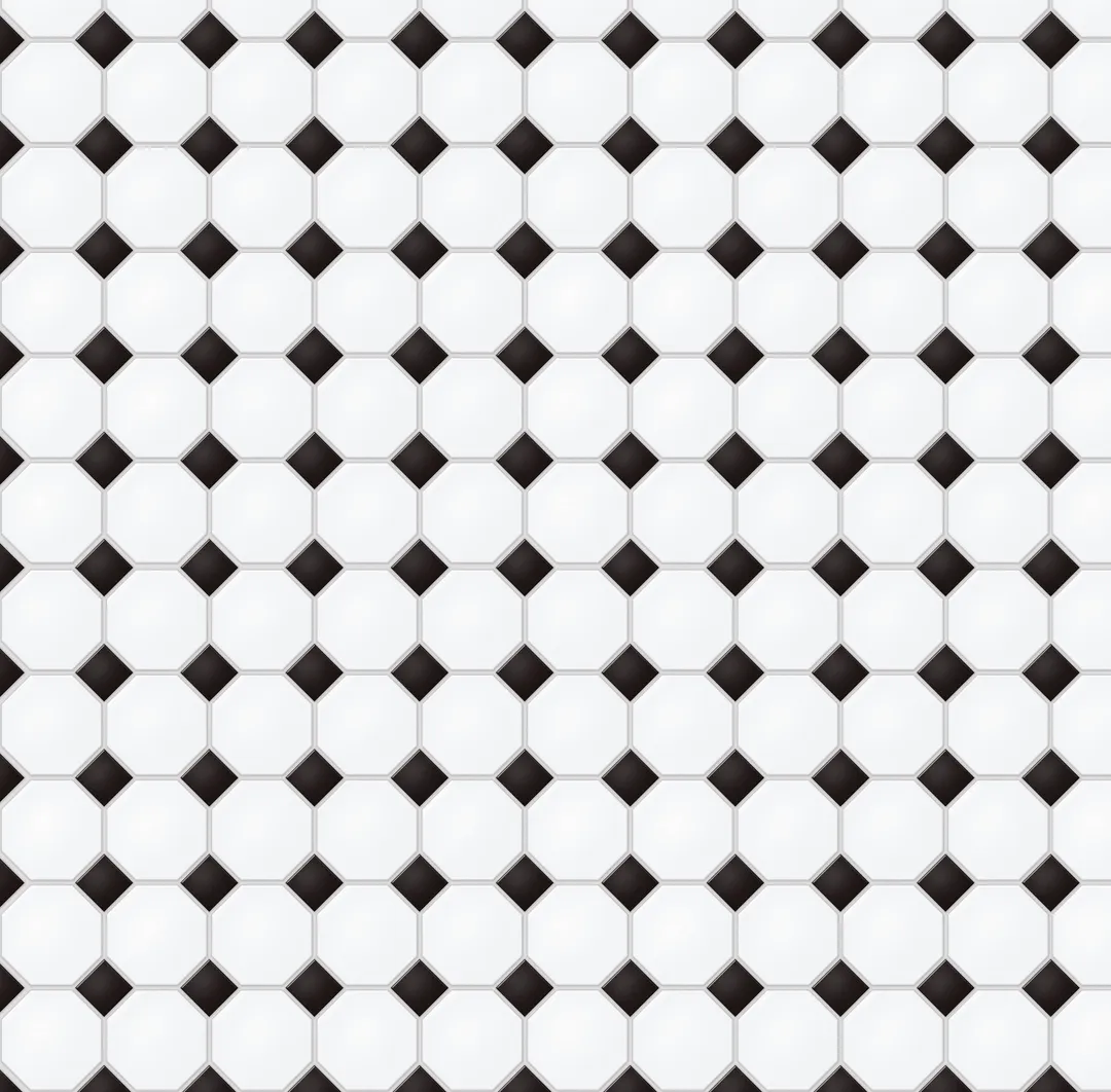Satori Hudson Brilliant White and Black 12-in x 12-in Matte Porcelain Mosaic Floor and Wall Tile (0.91-sq. ft/ Piece), photo 6 of 9