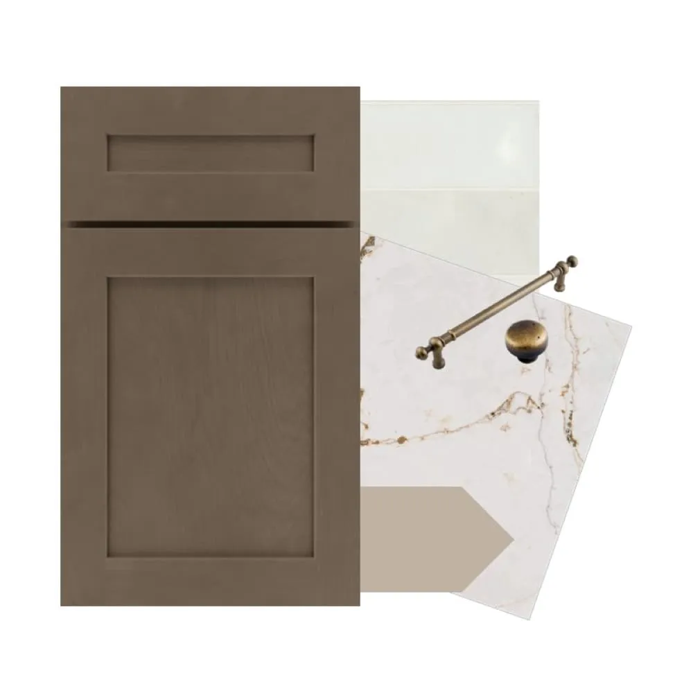 Diamond Express Jamestown 33-in W x 34.5-in H x 24-in D Colt Brown L-shaped Corner Base Fully Assembled Plywood Cabinet (Recessed Panel Shaker Style), photo 6 of 7