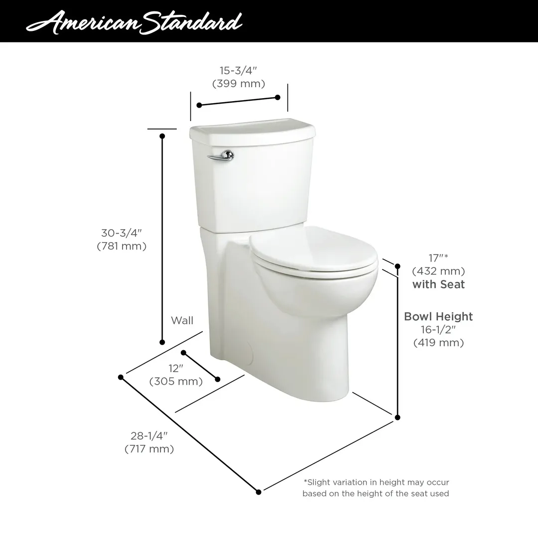 American Standard Cadet 3 White Round Standard Height 2-Piece Toilet, 12-in Rough-In, photo 13 of 14