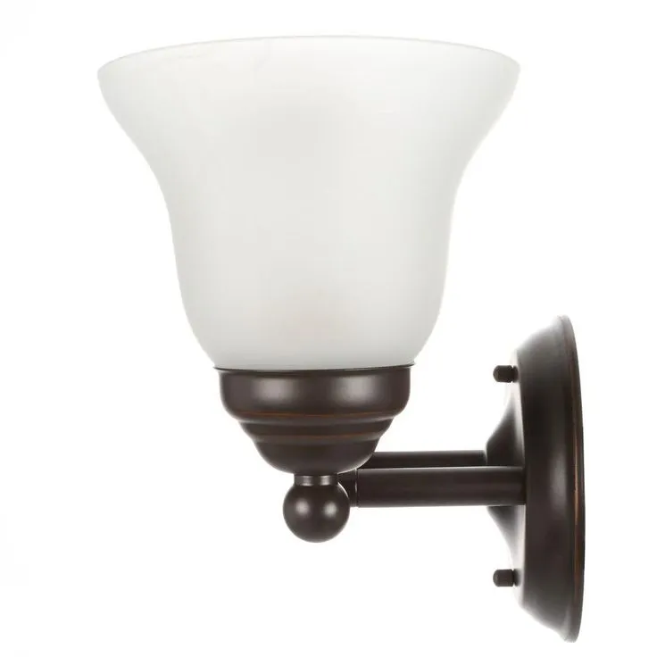 Ashhurst 2-Light Oil Rubbed Bronze Vanity Light with Frosted Glass Shades, photo 11 of 11