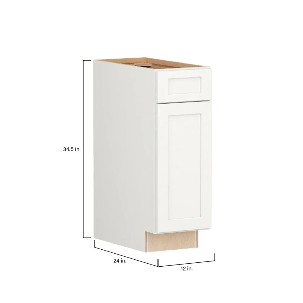 Shenandoah PRO Express Breckenridge 12-in W x 34.5-in H x 24-in D Linen Full Overlay 1-Drawer Base Fully Assembled Plywood Cabinet (Recessed Panel Shaker Style), photo 4 of 13