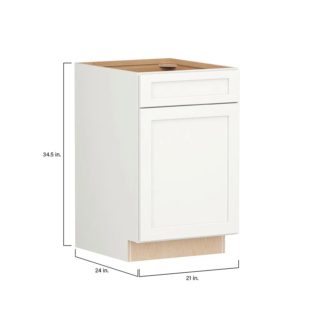 Shenandoah PRO Express Breckenridge 21-in W x 34.5-in H x 24-in D Linen Full Overlay 1-Drawer Base Fully Assembled Plywood Cabinet (Recessed Panel Shaker Style), photo 4 of 13