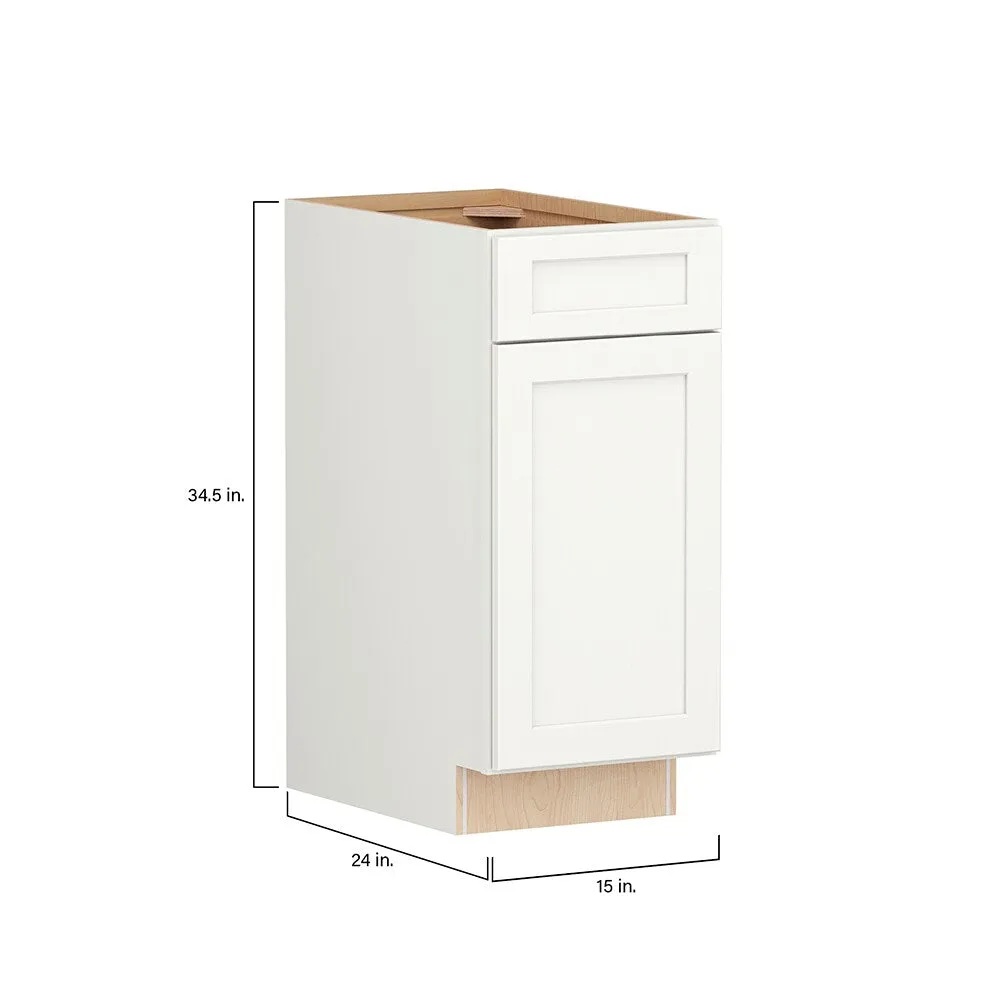 Shenandoah PRO Express Breckenridge 15-in W x 34.5-in H x 24-in D Linen Full Overlay Maple 1-Drawer Base Fully Assembled Plywood Cabinet (Recessed Panel Shaker Style), photo 4 of 13