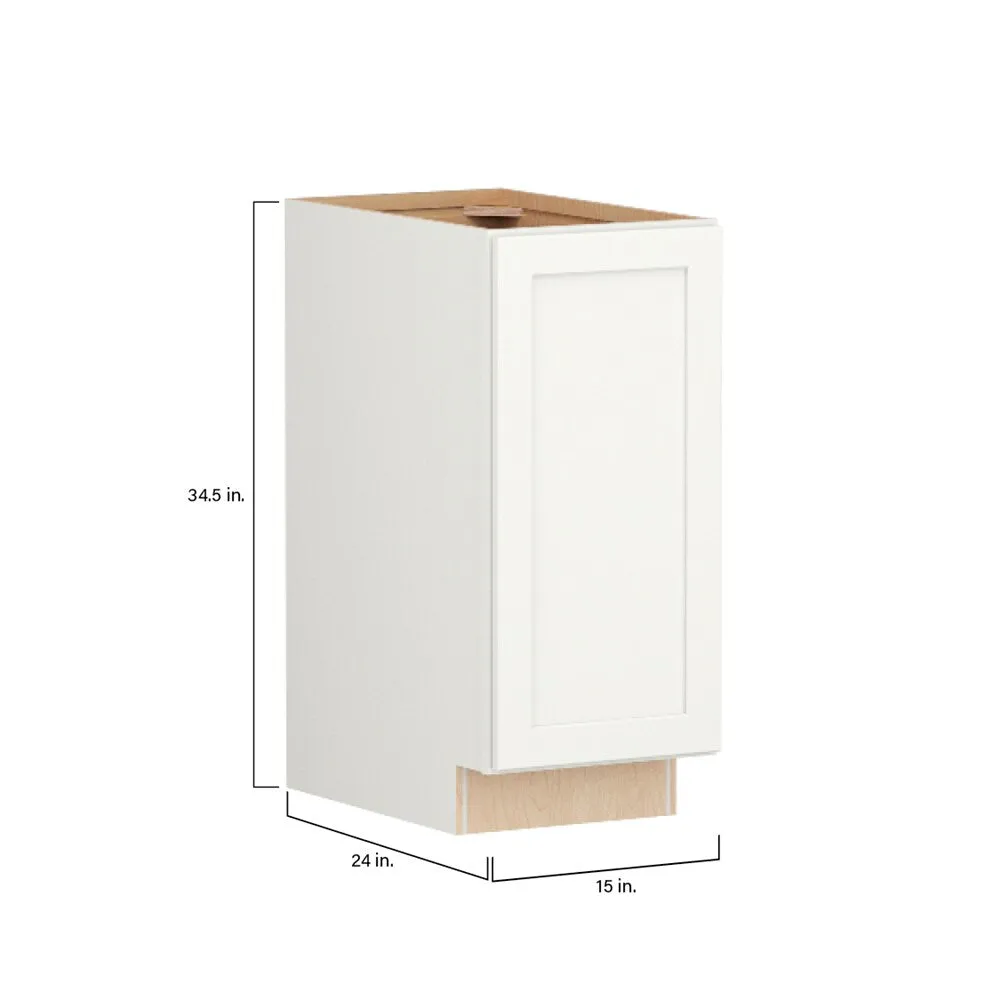 Shenandoah PRO Express Breckenridge 15-in W x 34.5-in H x 24-in D Linen Full Overlay Base Fully Assembled Plywood Cabinet (Recessed Panel Shaker Door Style), photo 4 of 13