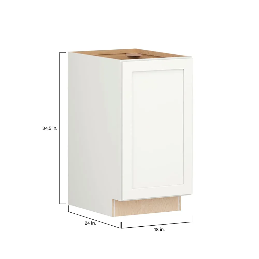 Shenandoah PRO Express Breckenridge 18-in W x 34.5-in H x 24-in D Linen Full Overlay Base Fully Assembled Plywood Cabinet (Recessed Panel Shaker Door Style), photo 4 of 13